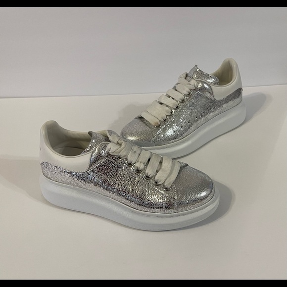 Alexander McQueen  Womens  Iridescents Glitter Oversized Sneakers Sz. 37.5 D - Picture 13 of 15